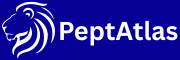 PeptAtlas logo with stylized lion head