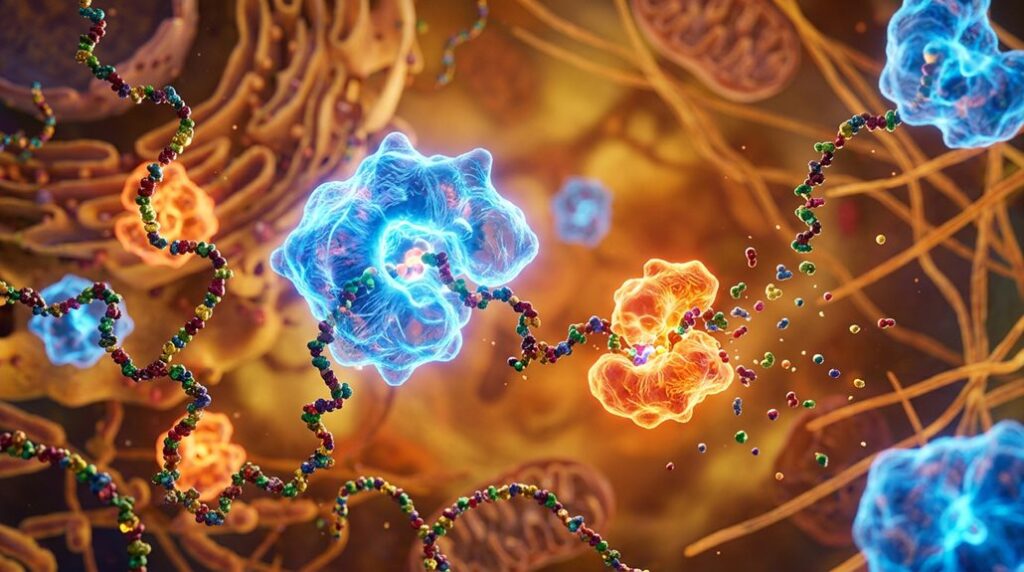 breaking down peptide molecules